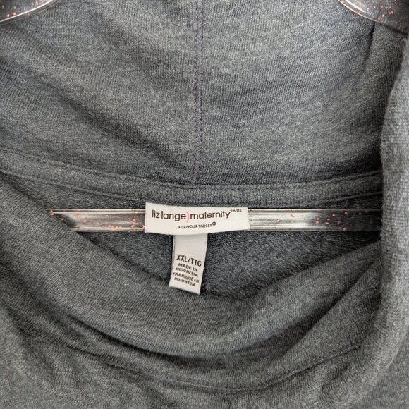 Soft & Stylish Liz Lange Maternity Sweater XXL Gray Cowl Neck - Picture 6 of 6